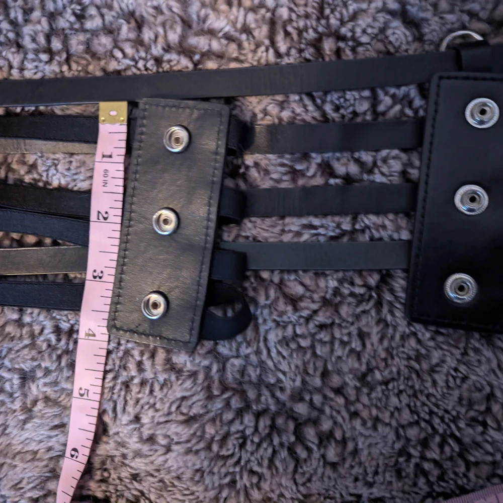 PLUS SIZE Black Caged Belt w/Snap Buttons 3x? - Picture 8 of 11